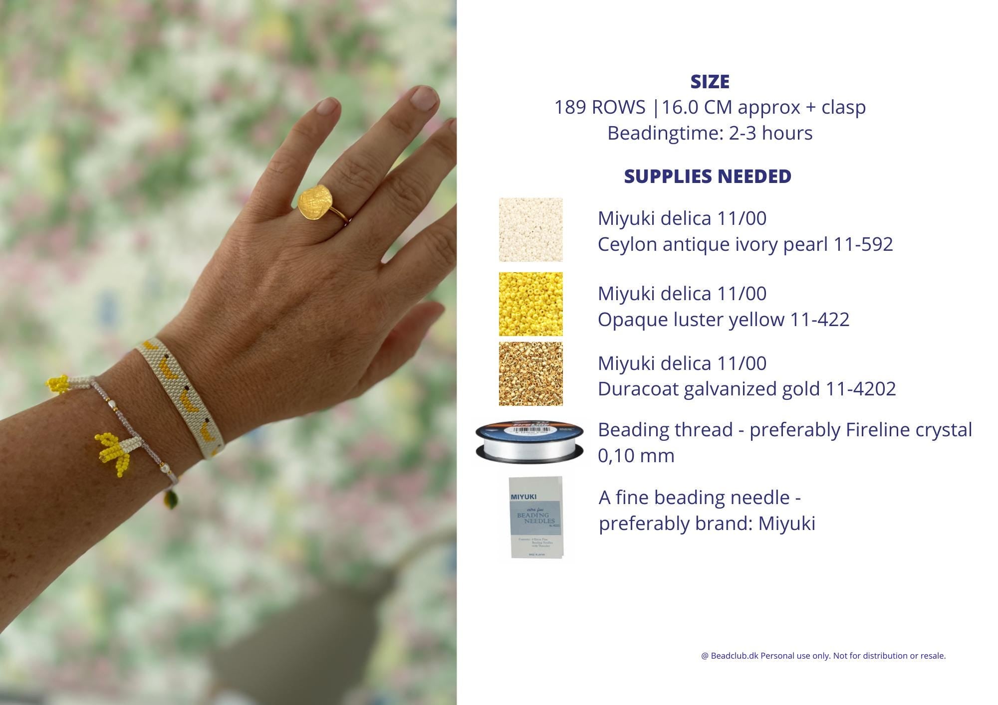 Beaded banana pattern and tutorial using Miyuki seedbeads 11/0