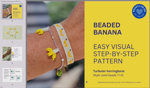 Beaded banana pattern and tutorial using Miyuki seedbeads 11/0